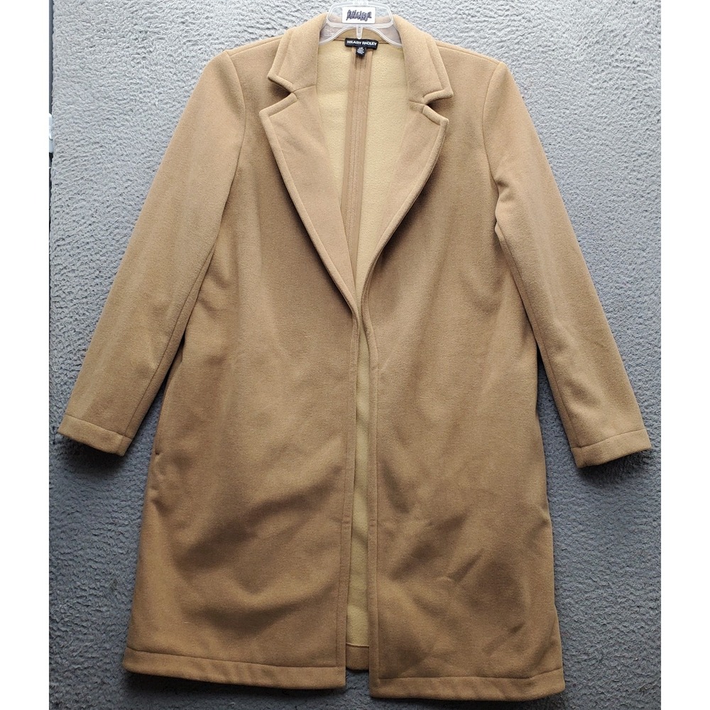 Hilary Radley Cardigan Lapel Coat Womens Large Brown Long Sleeve Open Front EUC